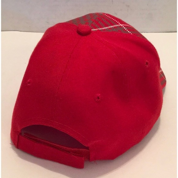 NY Wool Acrylic Red PLAID Baseball Cap VELCRO